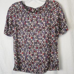 Plum & Grey, Business Style Short Sleeve Pull Over Blouse